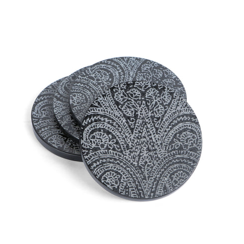 Hand Engraved Round Coasters (Set of 4)